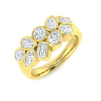 9ct Yellow Gold Emerald Cut and Marquise and Oval and Pear Lab Grown Diamond Ring 1