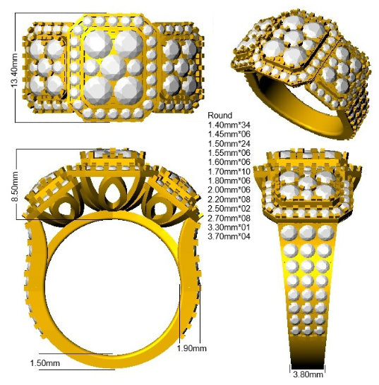 9ct White Gold Round Lab Grown Diamond Ring 3