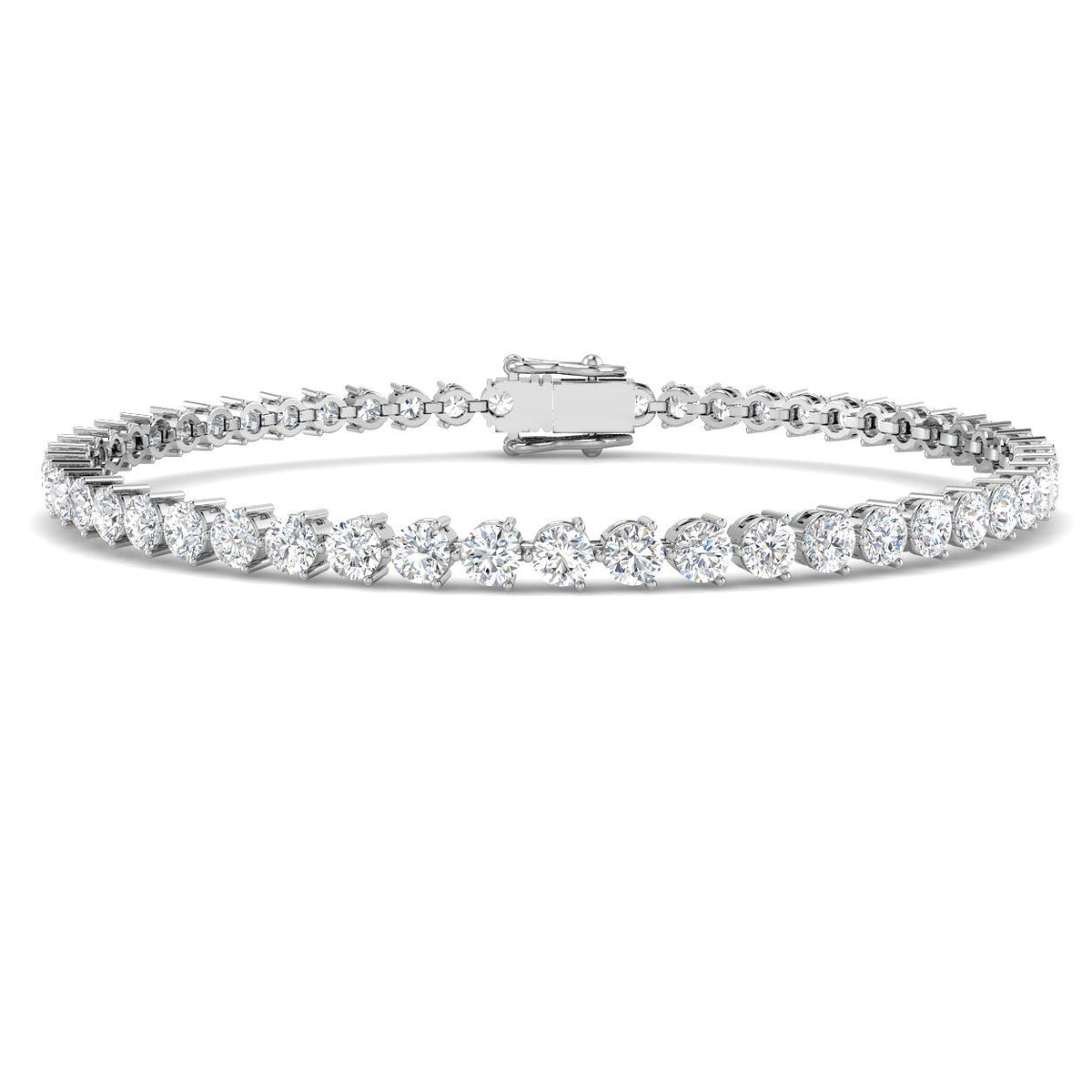 9ct White Gold Round Lab Grown Diamond Bracelet 1
