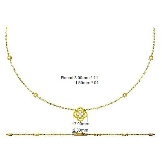 9ct White Gold Round Lab Grown Diamond Necklace 2