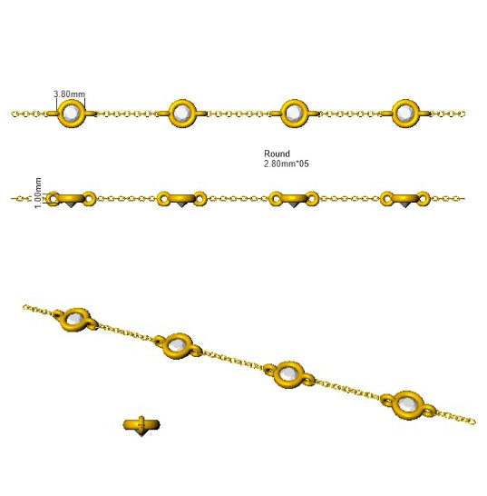 9ct Yellow Gold Round Lab Grown Diamond Bracelet 2