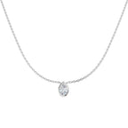9ct White Gold Pear Lab Grown Diamond Necklace 1