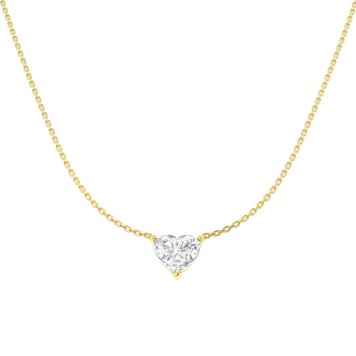 9ct Yellow Gold Heart Lab Grown Diamond Necklace 1