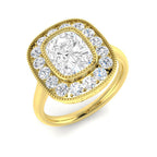 9ct Yellow Gold Cushion Cvd Old Cut Ring 1