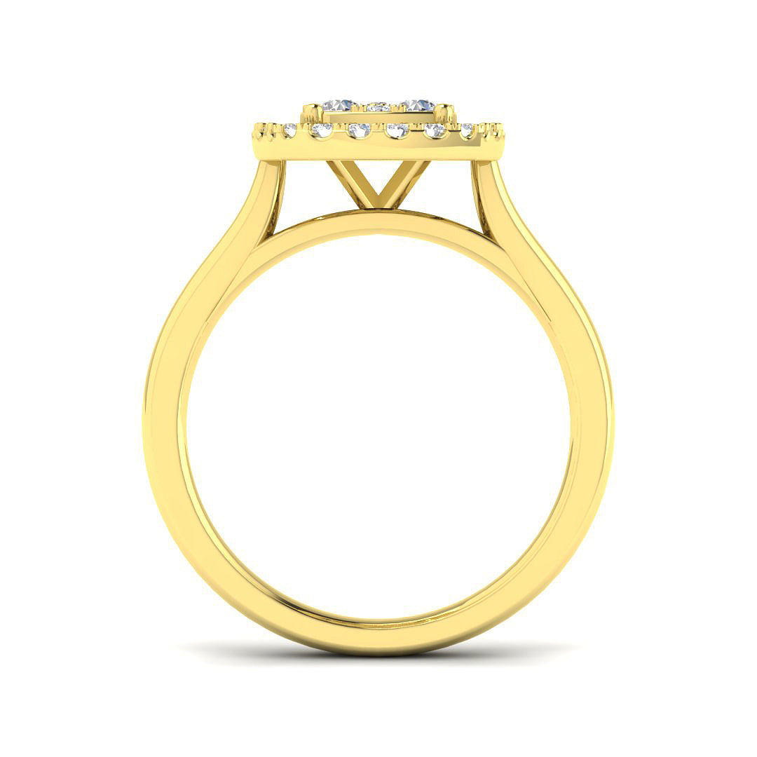 9ct Yellow Gold Round Lab Grown Diamond Ring 2