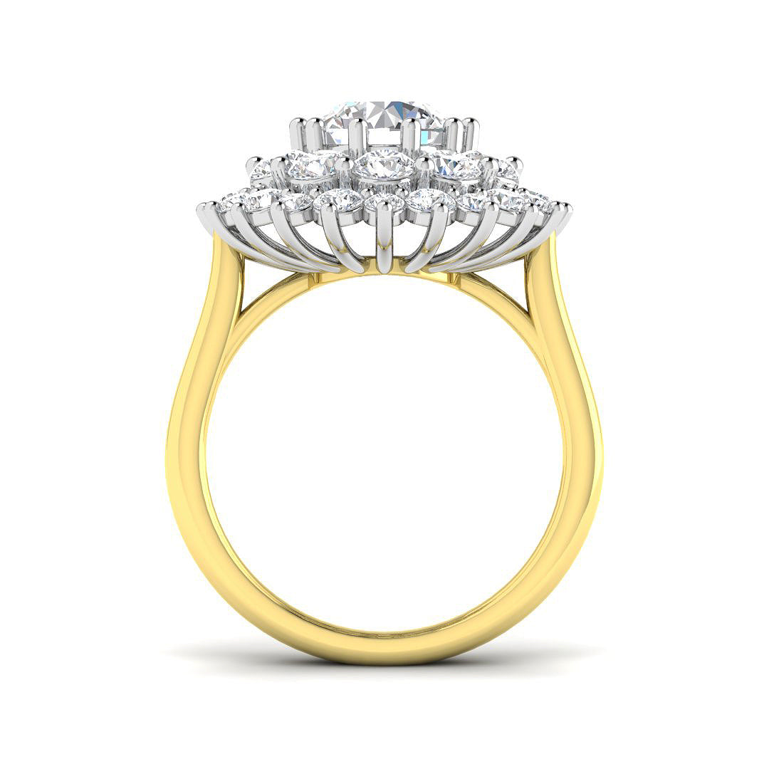 9ct Two Tone Round Lab Grown Diamond Ring 2
