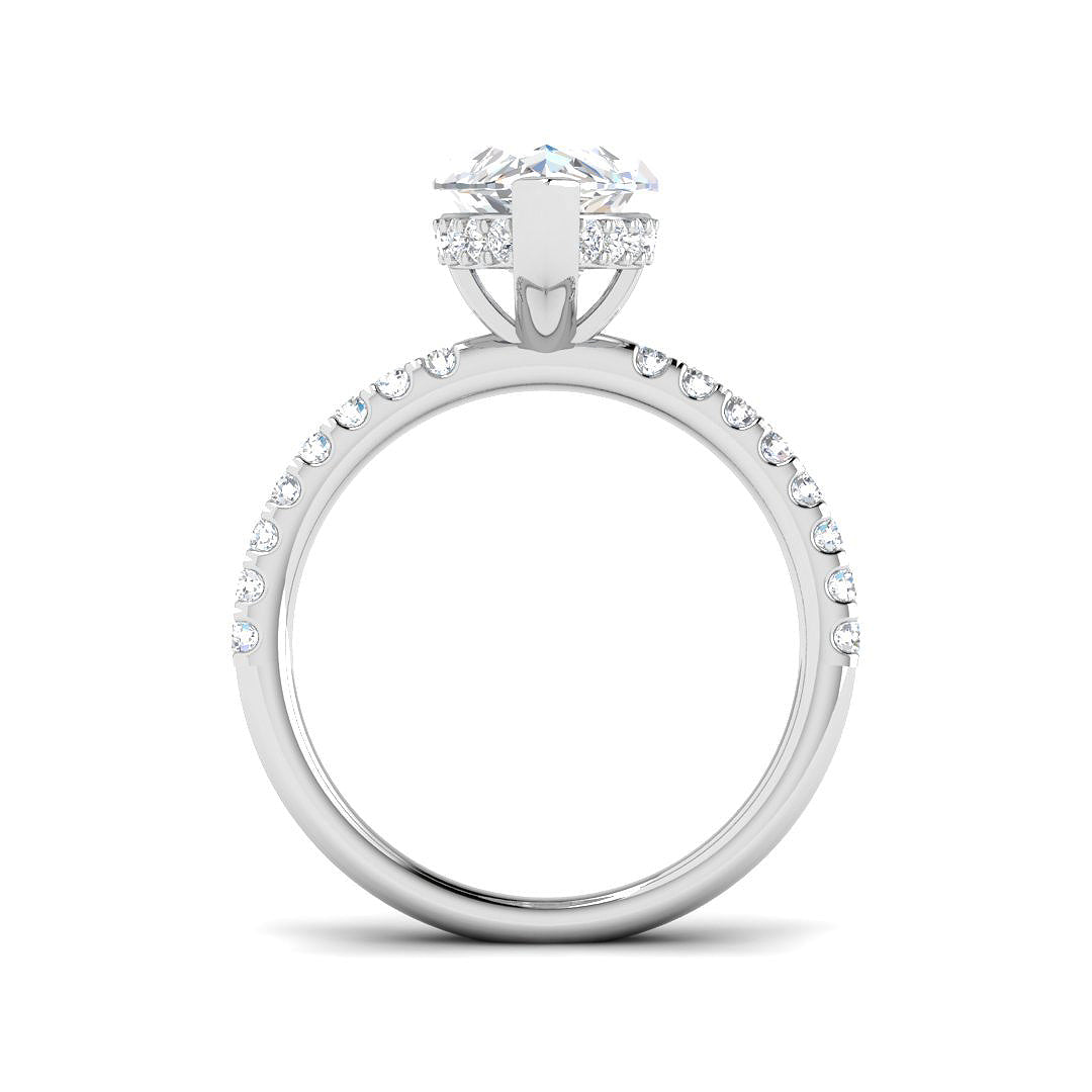 9ct White Gold Marquise Lab Grown Diamond Ring 2