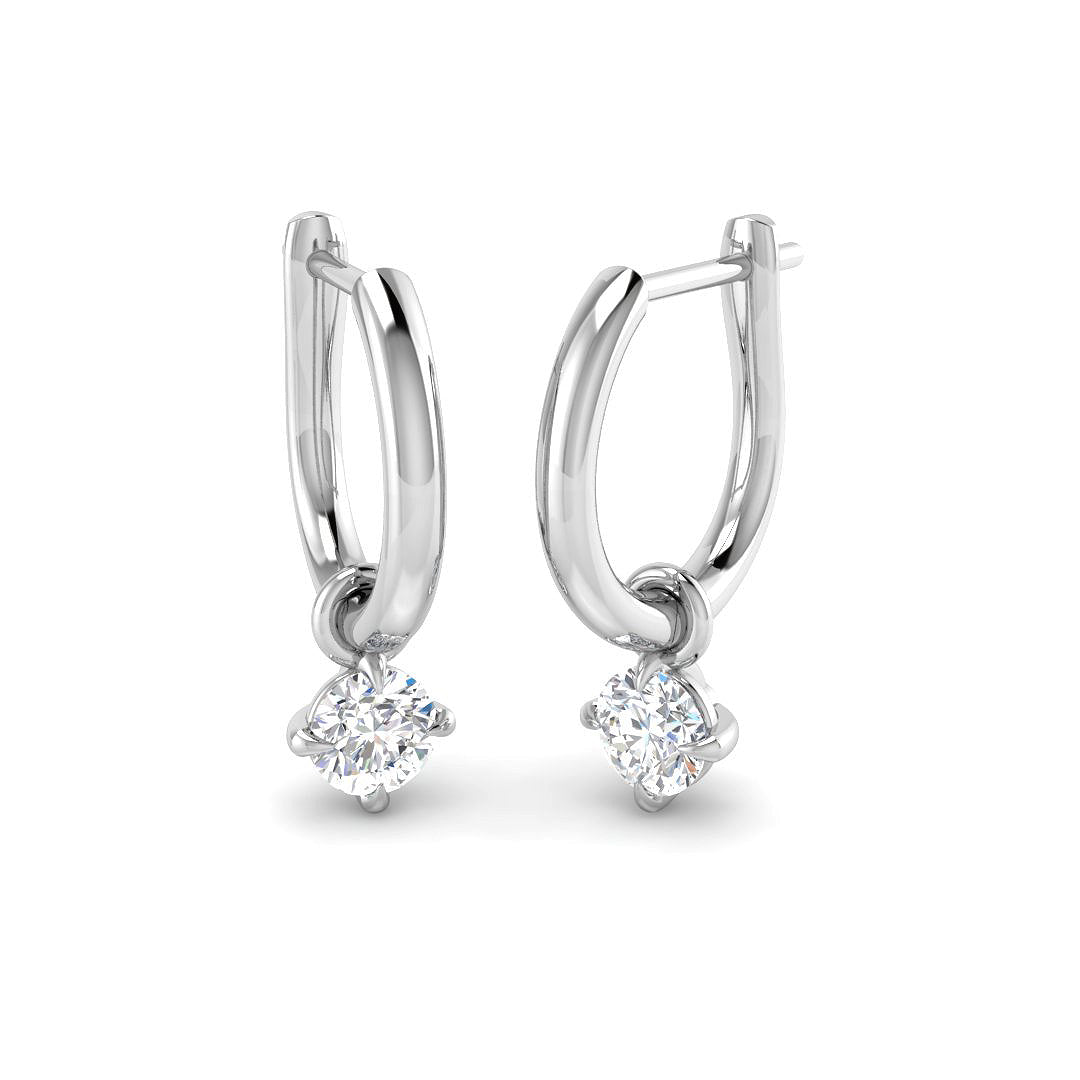 9ct White Gold Round Lab Grown Diamond Earrings 1