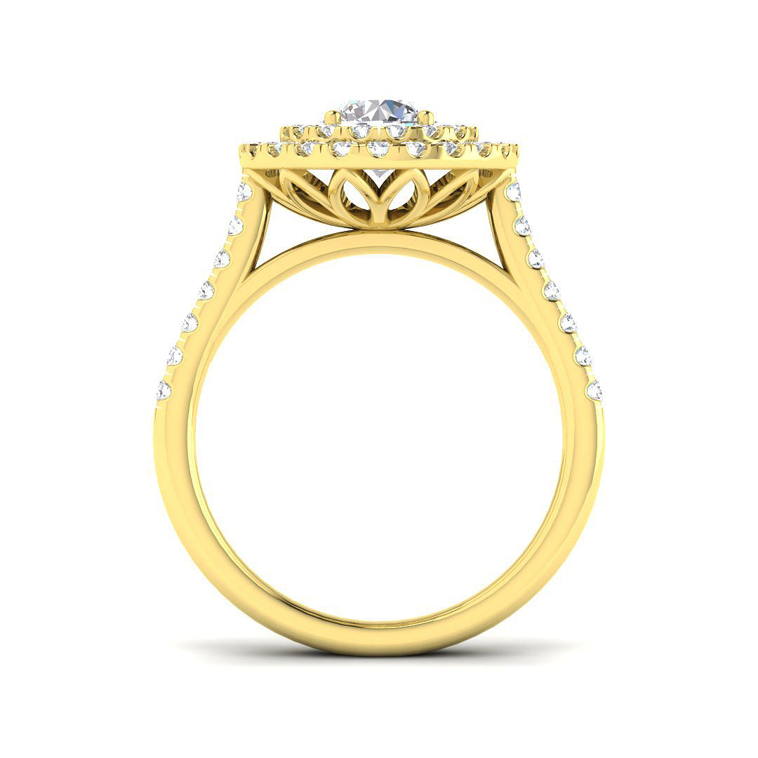9ct Yellow Gold Round Lab Grown Diamond Ring 2