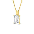 9ct Yellow Gold Emerald Cut Lab Grown Diamond Pendant 1