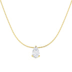 9ct Yellow Gold Pear Lab Grown Diamond Necklace 1