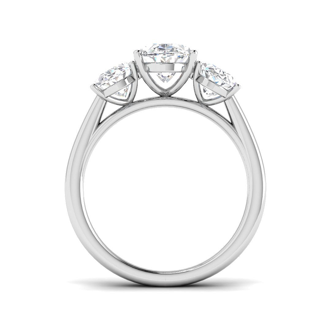 9ct White Gold Oval Lab Grown Diamond Ring 2