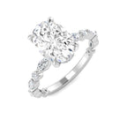 Platinum Marquise and Oval Lab Grown Diamond Ring 1