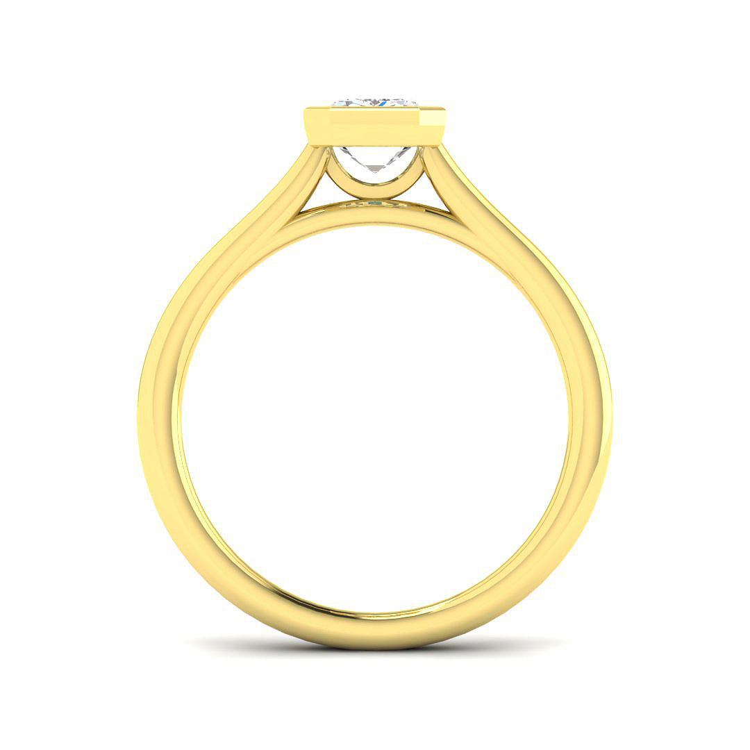 9ct Yellow Gold Emerald Cut Lab Grown Diamond Ring 2