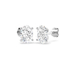 9ct White Gold Oval Lab Grown Diamond Earrings 1