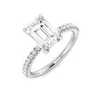 Platinum Emerald Cut Lab Grown Diamond Ring 1