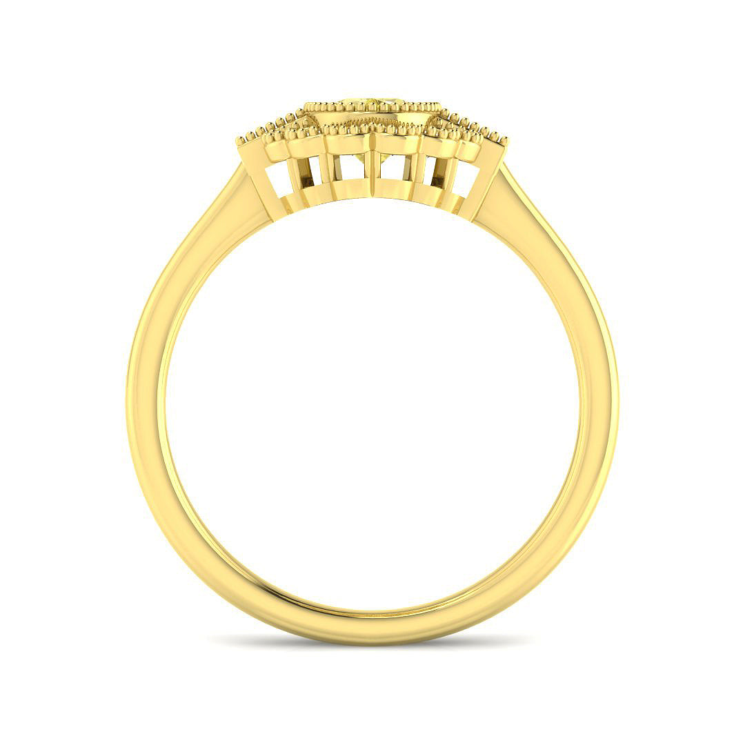 9ct Yellow Gold Baguette and Oval Diamond Ring 2