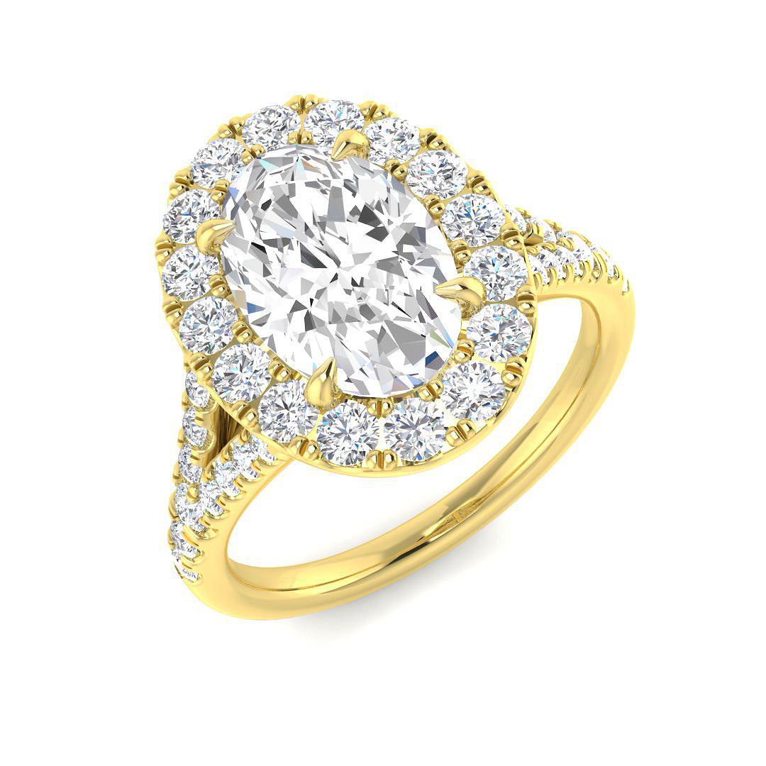 18ct Yellow Gold Oval Lab Grown Diamond Ring 1