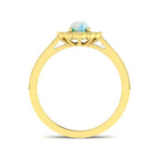 9ct Yellow Gold Oval Opal and Diamond Ring 2