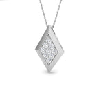 9ct White Gold Round Lab Grown Diamond Pendant 1