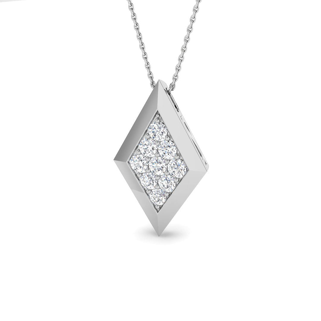9ct White Gold Round Lab Grown Diamond Pendant 1