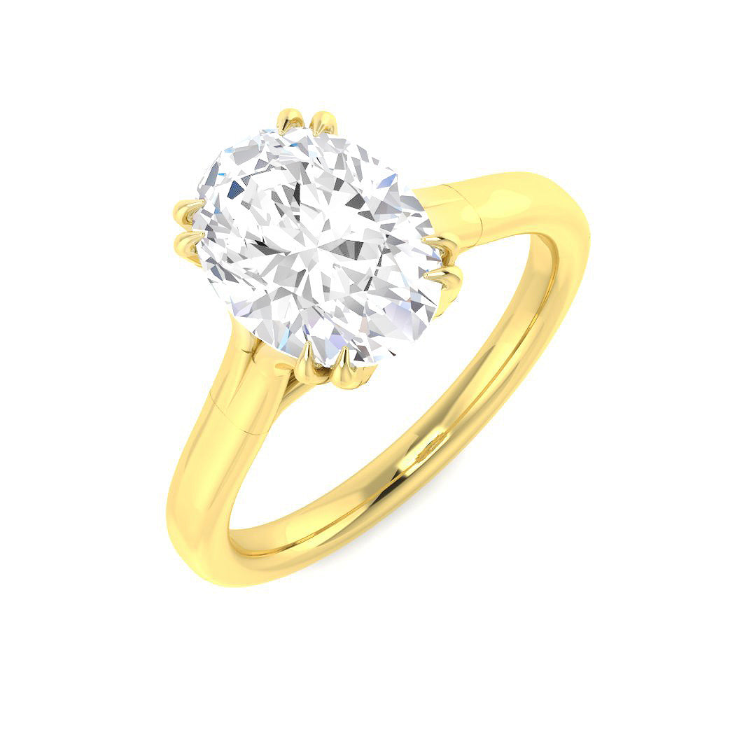 9ct Yellow Gold Oval Lab Grown Diamond Ring 1