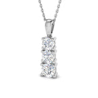 9ct White Gold Round Lab Grown Diamond Pendant 1