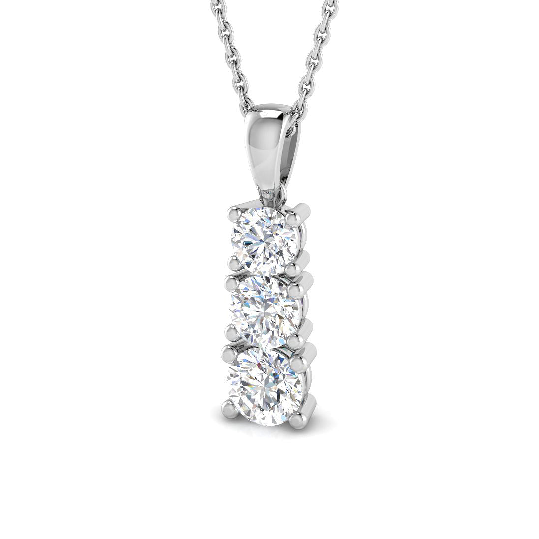 9ct White Gold Round Lab Grown Diamond Pendant 1