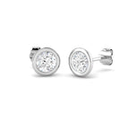 18ct White Gold Round Lab Grown Diamond Earrings 1