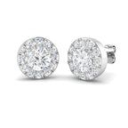 9ct White Gold Round Lab Grown Diamond Earrings 1