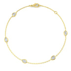 9ct Yellow Gold Pear Lab Grown Diamond Bracelet 1