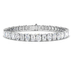 9ct White Gold Emerald Cut and Oval Lab Grown Diamond Bracelet 1