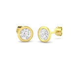 18ct Yellow Gold Round Lab Grown Diamond Earrings 1