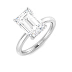 9ct White Gold Emerald Cut Lab Grown Diamond Ring 1