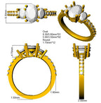 9ct Yellow Gold Oval Lab Grown Diamond Ring 3