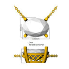 9ct White Gold Oval Lab Grown Diamond Necklace 2