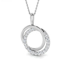 9ct White Gold Round Lab Grown Diamond Pendant 1