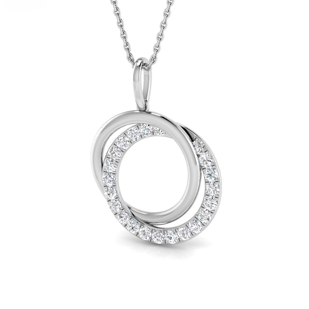 9ct White Gold Round Lab Grown Diamond Pendant 1
