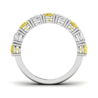 9ct White Gold Oval Lab Grown Diamond and Lab Yellow Diamond Ring 2