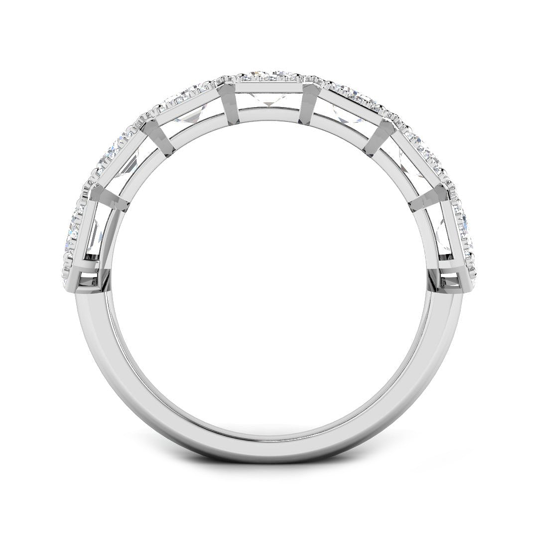 9ct White Gold Emerald Cut Lab Grown Diamond Ring 2