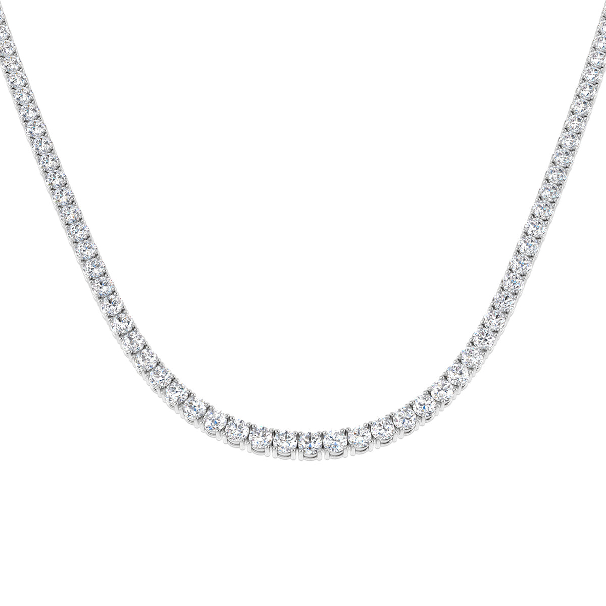 9ct White Gold Round Lab Grown Diamond Necklace 1