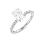 9ct White Gold Radiant Lab Grown Diamond Ring 1