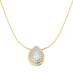 9ct Yellow Gold Pear Lab Grown Diamond Necklace 1