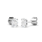 9ct White Gold Oval Lab Grown Diamond Earrings 1