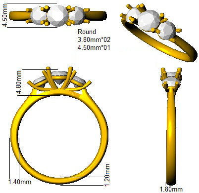 9ct Yellow Gold Round Lab Grown Diamond Ring 2
