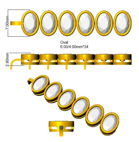 9ct Yellow Gold Oval Lab Grown Diamond Bracelet 2