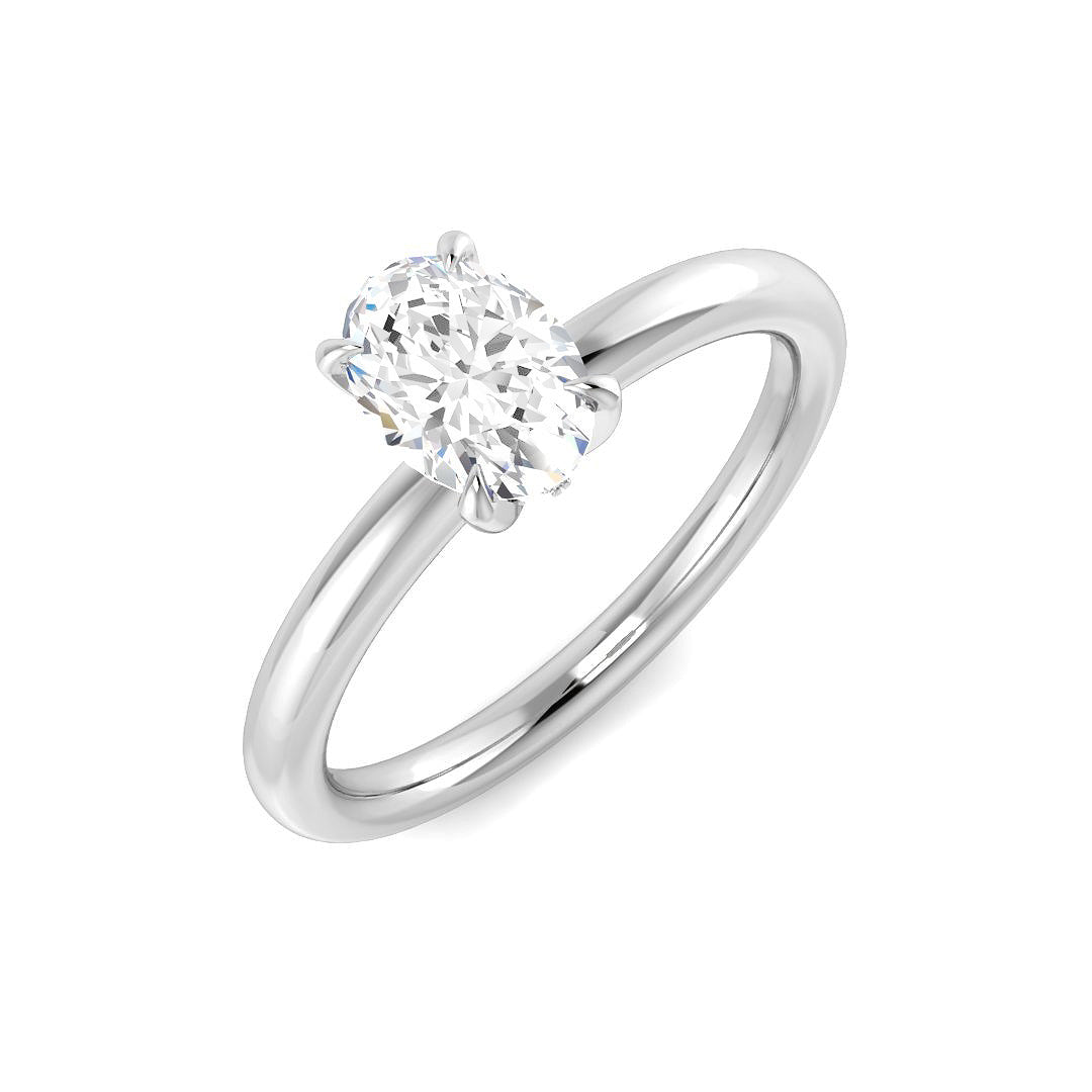 9ct White Gold Oval Lab Grown Diamond Ring 1