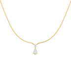 9ct Yellow Gold Pear Lab Grown Diamond Necklace 1
