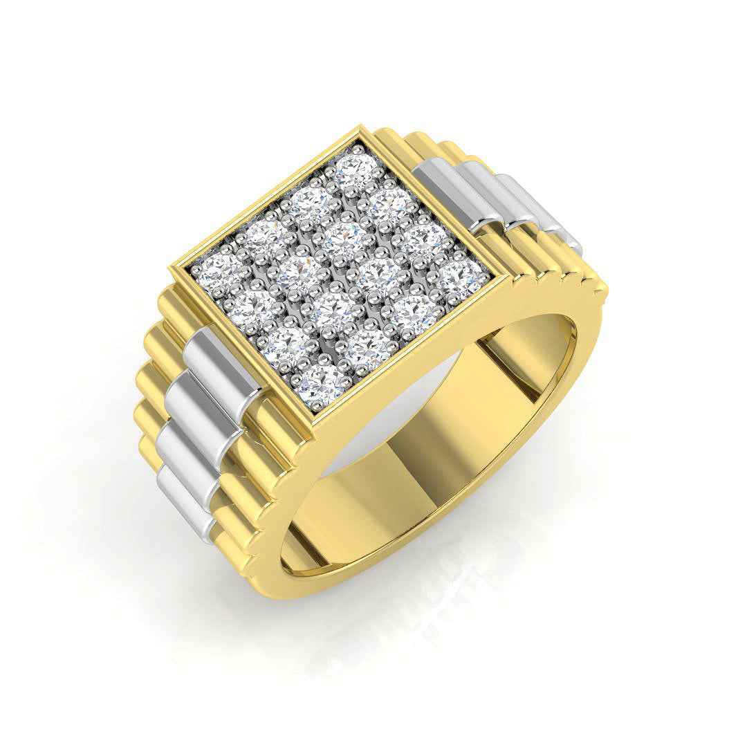 9ct Yellow Gold Round Lab Grown Diamond Ring 1