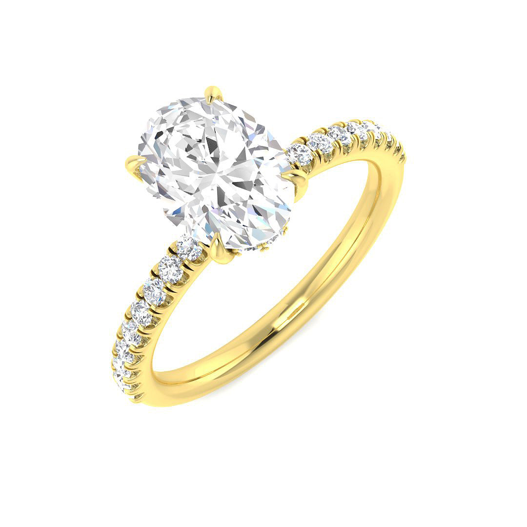 9ct Yellow Gold Oval Lab Grown Diamond Ring 1